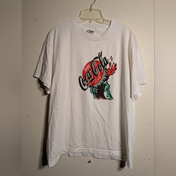 Fruit Of The Loom Best ,Coca Cola White Graphic T-Shirt Size XL Pre-owned - Picture 1 of 6